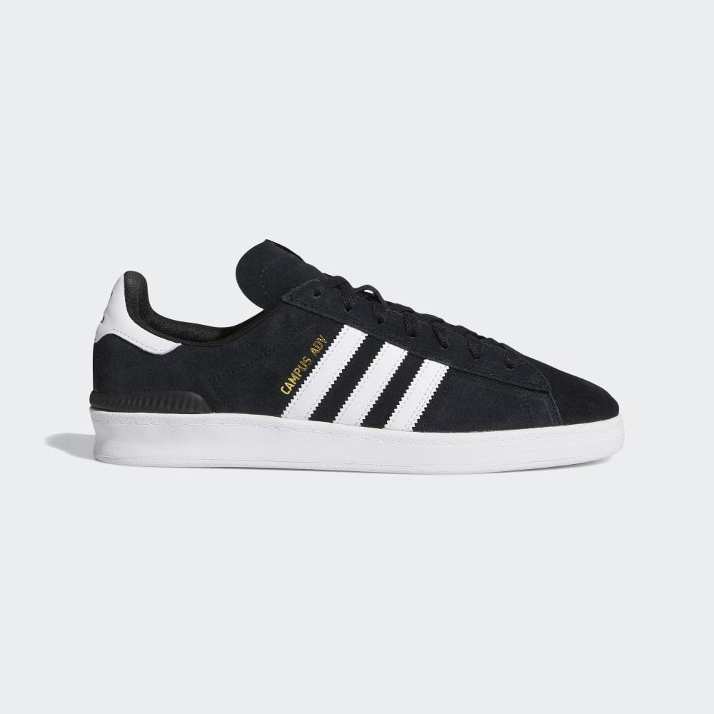 Adidasi Skate Adidas Campus ADV Barbati Romania - Negrii/Albi B22716